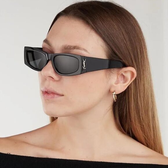 NEW SL M140 RIM 001 SAINT LAURENT SUNGLASSES BLACK SQUARE UNISEX SLM140 RIM 001 - Picture 2 of 11